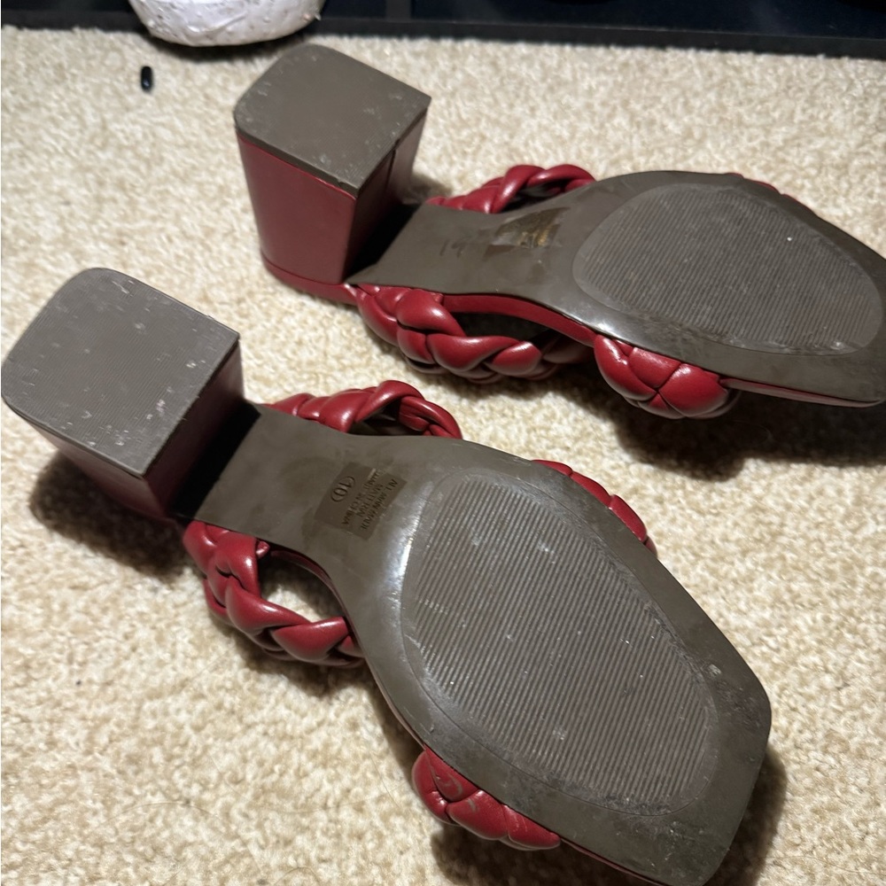 Soda Red Braided Slide Sandals - Picture 2 of 2